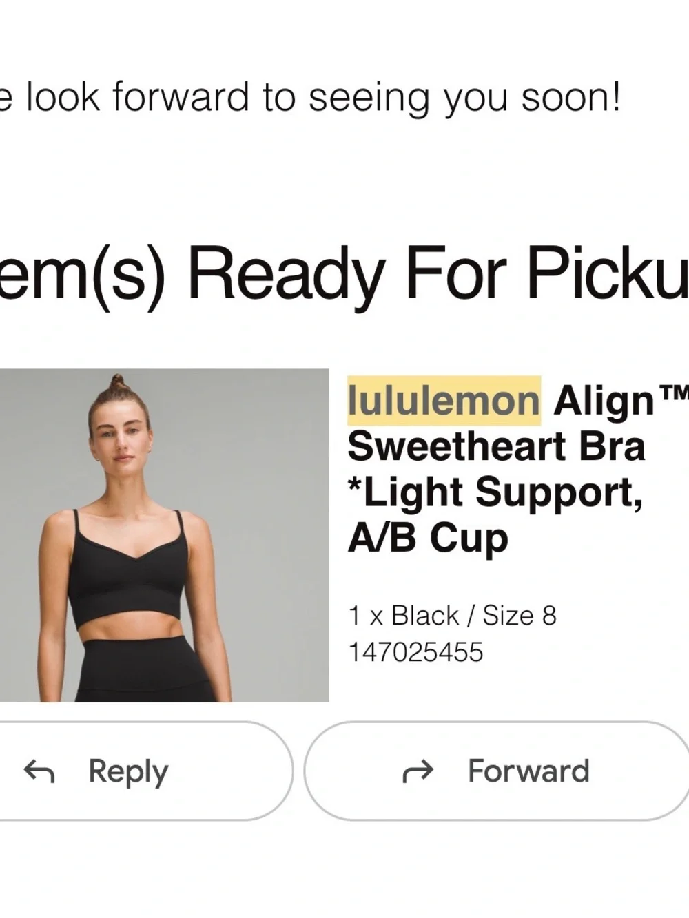 lululemon athletica align sweetheart bra light support A/B cup